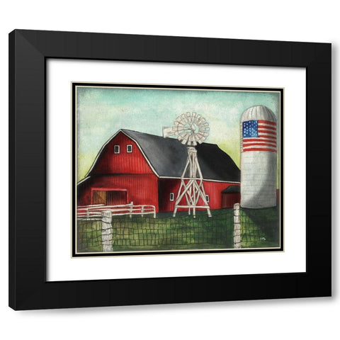 USA Silo Black Modern Wood Framed Art Print with Double Matting by Medley, Elizabeth