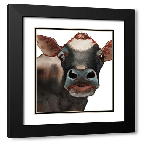 Bessie Black Modern Wood Framed Art Print with Double Matting by Medley, Elizabeth