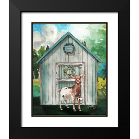 Goat Shed I Black Modern Wood Framed Art Print with Double Matting by Medley, Elizabeth