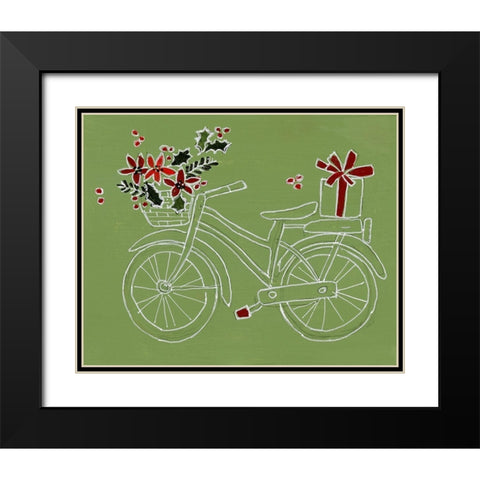 Modern Christmas Bicycle Black Modern Wood Framed Art Print with Double Matting by Loreth, Lanie