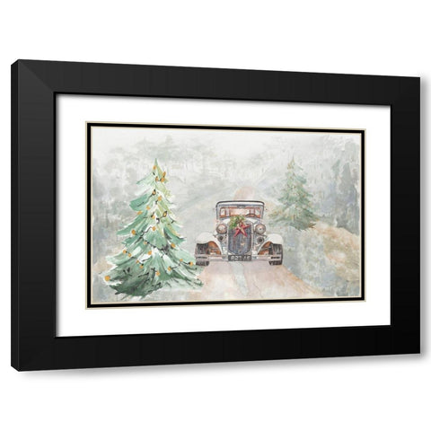 Old Time Road at Christmas Black Modern Wood Framed Art Print with Double Matting by Pinto, Patricia