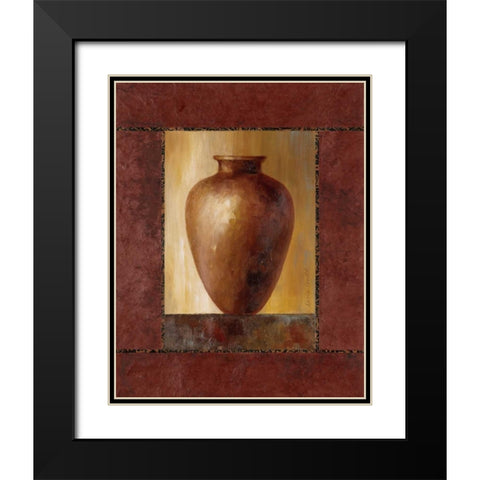 Mahogany Pottery Vase Black Modern Wood Framed Art Print with Double Matting by Loreth, Lanie