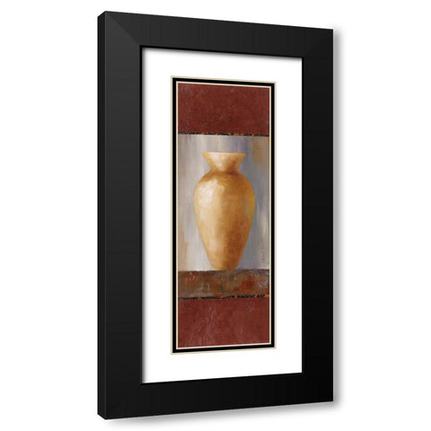 Rustic Gold Flower Vase I Black Modern Wood Framed Art Print with Double Matting by Loreth, Lanie