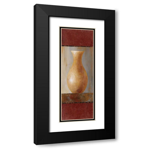 Rustic Gold Flower Vase II Black Modern Wood Framed Art Print with Double Matting by Loreth, Lanie