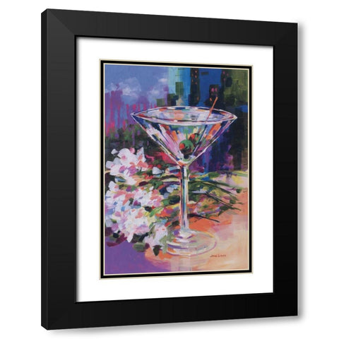 N.Y. Martini Black Modern Wood Framed Art Print with Double Matting by Slivka, Jane