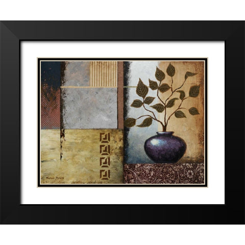 Plum Vase Black Modern Wood Framed Art Print with Double Matting by Marcon, Michael