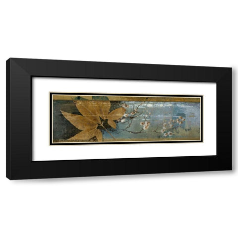 Leaf Panel IV Black Modern Wood Framed Art Print with Double Matting by Pinto, Patricia