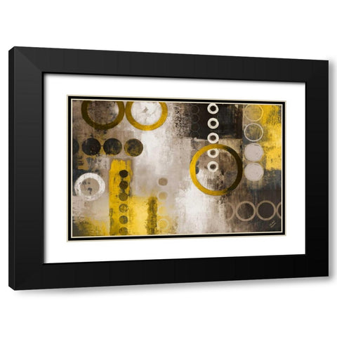 Yellow Liberated Black Modern Wood Framed Art Print with Double Matting by Marcon, Michael