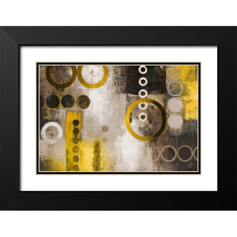 Yellow Liberated Black Modern Wood Framed Art Print with Double Matting by Marcon, Michael