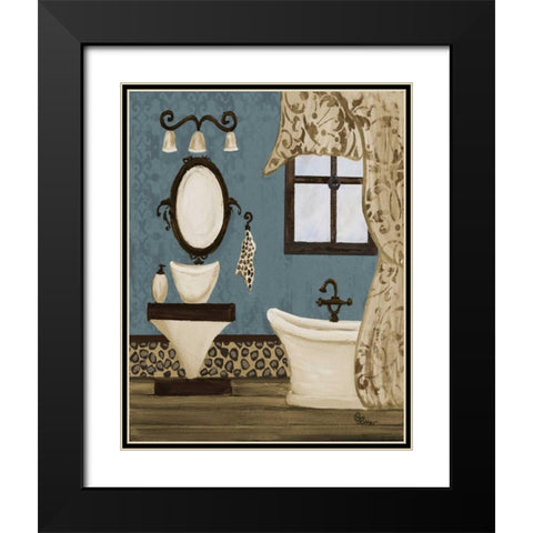Blue Beach Bath IV Black Modern Wood Framed Art Print with Double Matting by Ritter, Gina