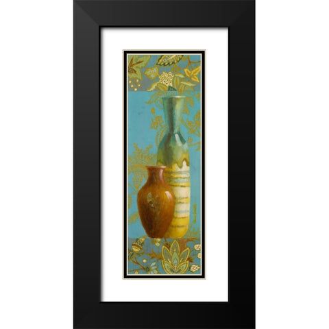 Vases on European Floral I Black Modern Wood Framed Art Print with Double Matting by Loreth, Lanie