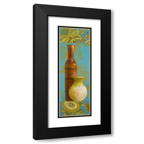 Vases on European Floral II Black Modern Wood Framed Art Print with Double Matting by Loreth, Lanie