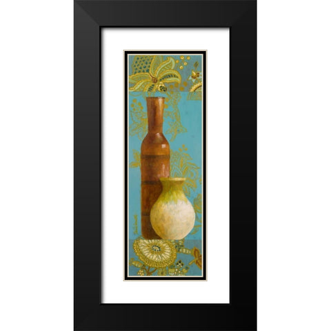 Vases on European Floral II Black Modern Wood Framed Art Print with Double Matting by Loreth, Lanie