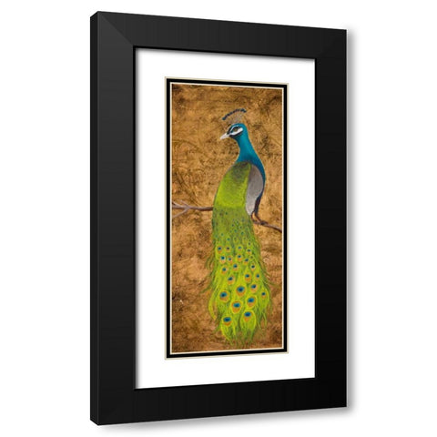 Peacocks I Black Modern Wood Framed Art Print with Double Matting by Josefina
