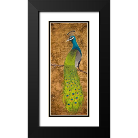 Peacocks I Black Modern Wood Framed Art Print with Double Matting by Josefina