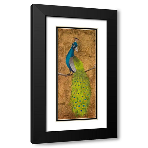 Peacocks II Black Modern Wood Framed Art Print with Double Matting by Josefina