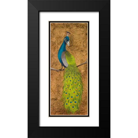 Peacocks II Black Modern Wood Framed Art Print with Double Matting by Josefina