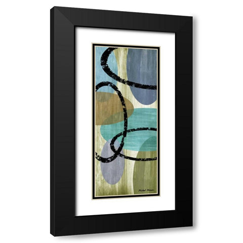 Elastic Blue II Black Modern Wood Framed Art Print with Double Matting by Marcon, Michael