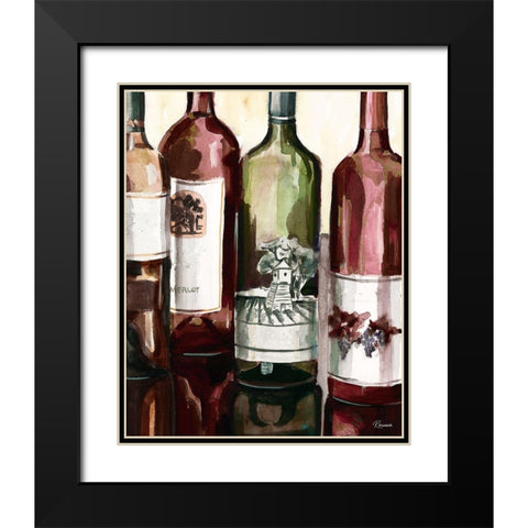Auburn Wine Collection II Black Modern Wood Framed Art Print with Double Matting by French-Roussia, Heather A.