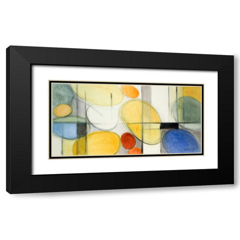 Very Retro Blue Black Modern Wood Framed Art Print with Double Matting by Loreth, Lanie
