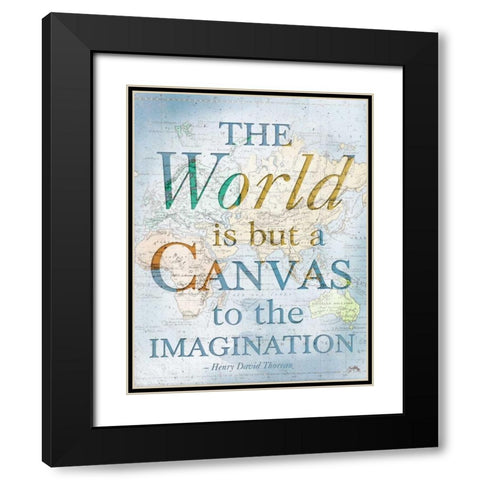 World is a Canvas Black Modern Wood Framed Art Print with Double Matting by Medley, Elizabeth
