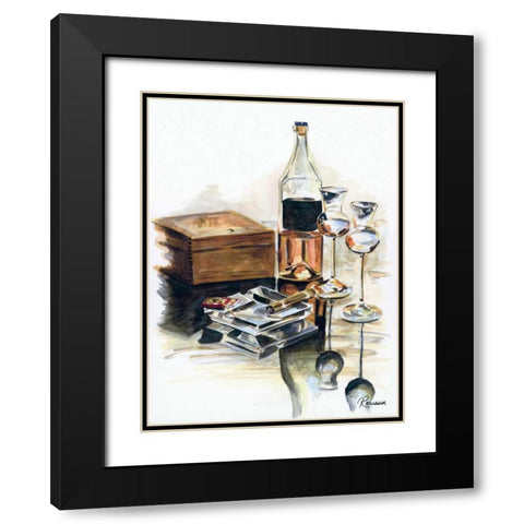 A Good Night Black Modern Wood Framed Art Print with Double Matting by French-Roussia, Heather