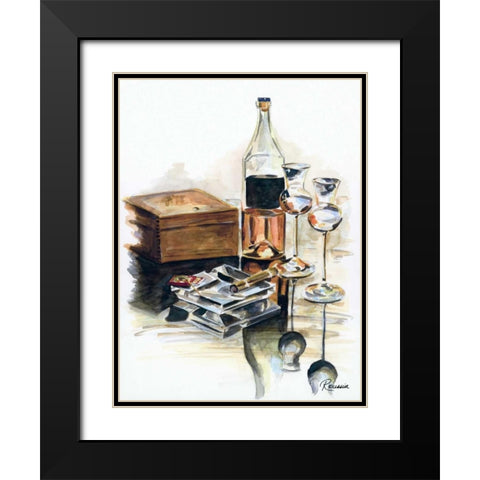 A Good Night Black Modern Wood Framed Art Print with Double Matting by French-Roussia, Heather