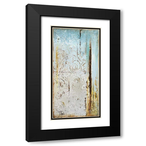 Blue Silver I Black Modern Wood Framed Art Print with Double Matting by Pinto, Patricia