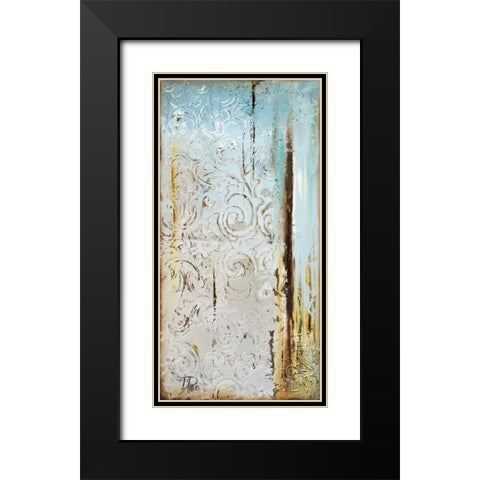 Blue Silver I Black Modern Wood Framed Art Print with Double Matting by Pinto, Patricia