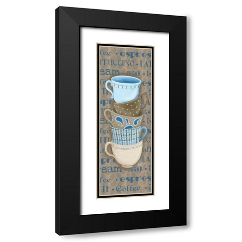 Coffee Cup Stack I Black Modern Wood Framed Art Print with Double Matting by Metz, Andi