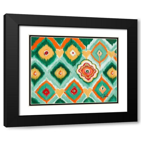 Tropical Ikat I Black Modern Wood Framed Art Print with Double Matting by Pinto, Patricia