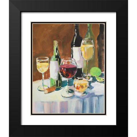 Wine Party Black Modern Wood Framed Art Print with Double Matting by Slivka, Jane