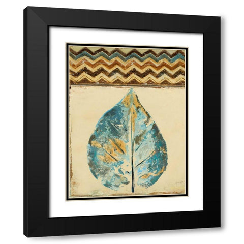 Chevron Leaf II Black Modern Wood Framed Art Print with Double Matting by Pinto, Patricia