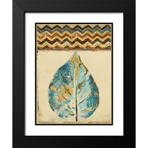 Chevron Leaf II Black Modern Wood Framed Art Print with Double Matting by Pinto, Patricia