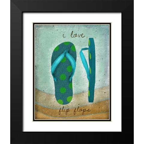 I Love Flip-flops Black Modern Wood Framed Art Print with Double Matting by Albert, Beth