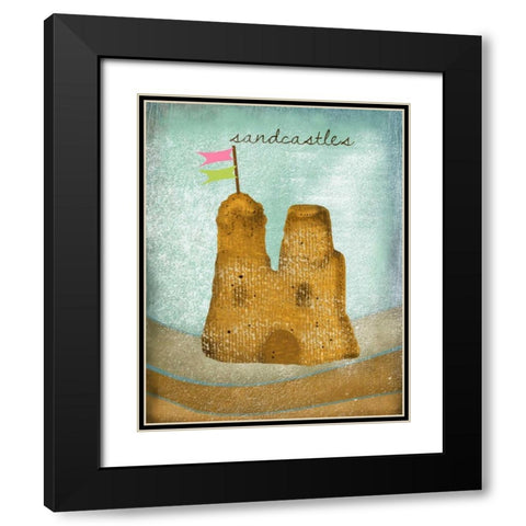 Sandcastles Black Modern Wood Framed Art Print with Double Matting by Albert, Beth