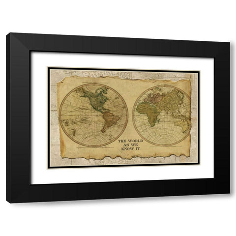 Antique Map I Black Modern Wood Framed Art Print with Double Matting by Albert, Beth