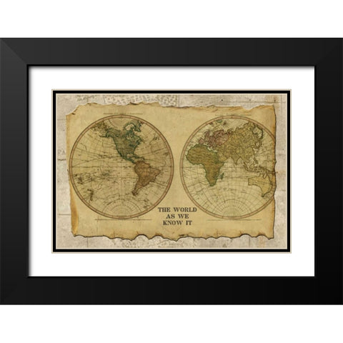 Antique Map I Black Modern Wood Framed Art Print with Double Matting by Albert, Beth