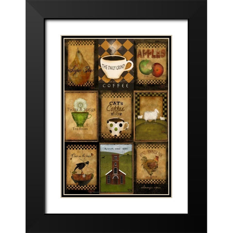 Kitchen Tiles Black Modern Wood Framed Art Print with Double Matting by Albert, Beth