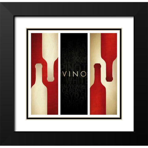 Vino III Black Modern Wood Framed Art Print with Double Matting by Drotz, Dallas