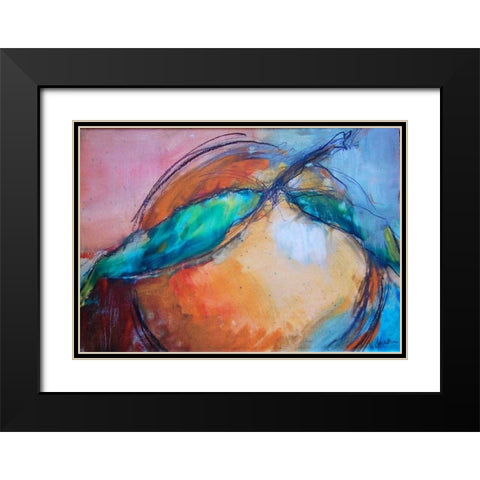 Orange Black Modern Wood Framed Art Print with Double Matting by Hoffman, Kate