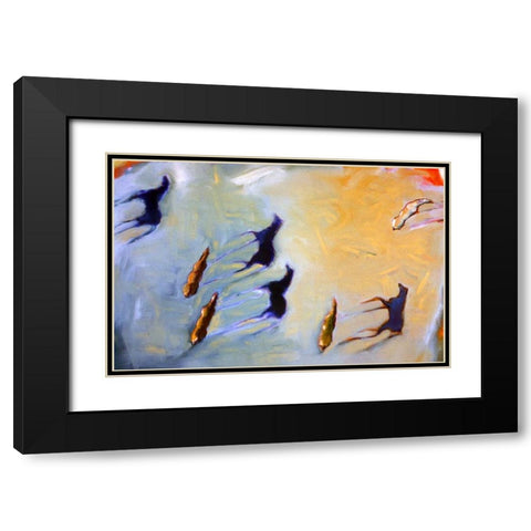 Long Shadows Black Modern Wood Framed Art Print with Double Matting by Hoffman, Kate