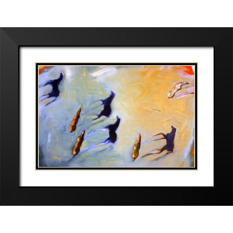 Long Shadows Black Modern Wood Framed Art Print with Double Matting by Hoffman, Kate
