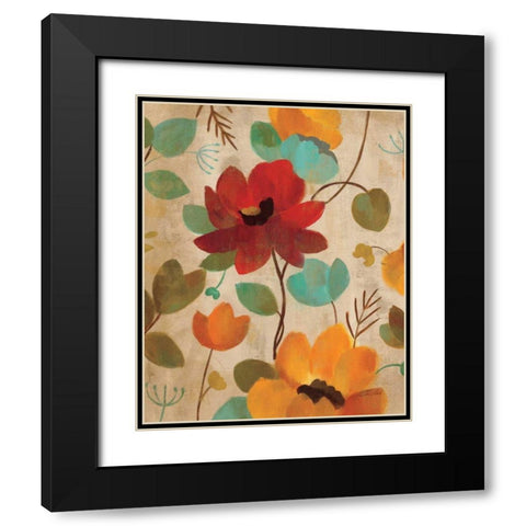 Vibrant Embroidery II Black Modern Wood Framed Art Print with Double Matting by Vassileva, Silvia