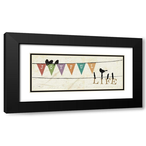 Happy Words II Black Modern Wood Framed Art Print with Double Matting by Pela