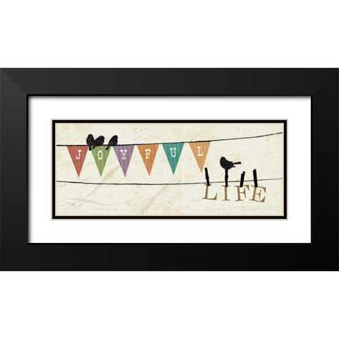 Happy Words II Black Modern Wood Framed Art Print with Double Matting by Pela