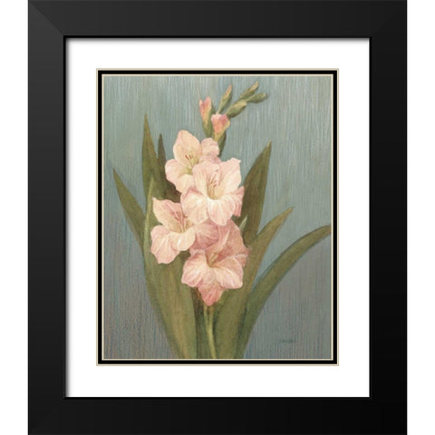 August Gladiola Black Modern Wood Framed Art Print with Double Matting by Nai, Danhui