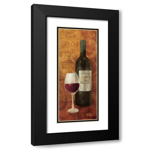 Vin Rouge Panel I Black Modern Wood Framed Art Print with Double Matting by Hristova, Albena