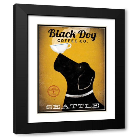 Black Dog Coffee Co Seattle Black Modern Wood Framed Art Print with Double Matting by Fowler, Ryan