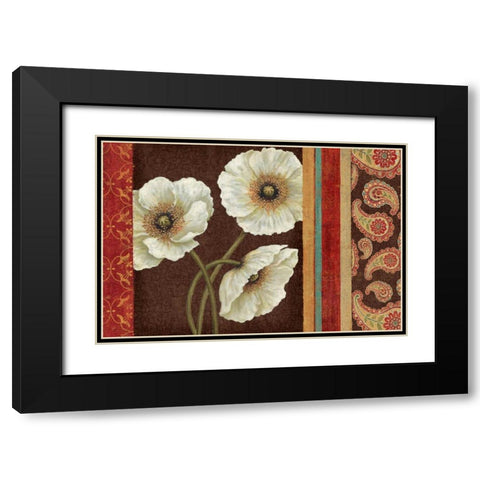 Moroccan Red Applique Black Modern Wood Framed Art Print with Double Matting by Brissonnet, Daphne